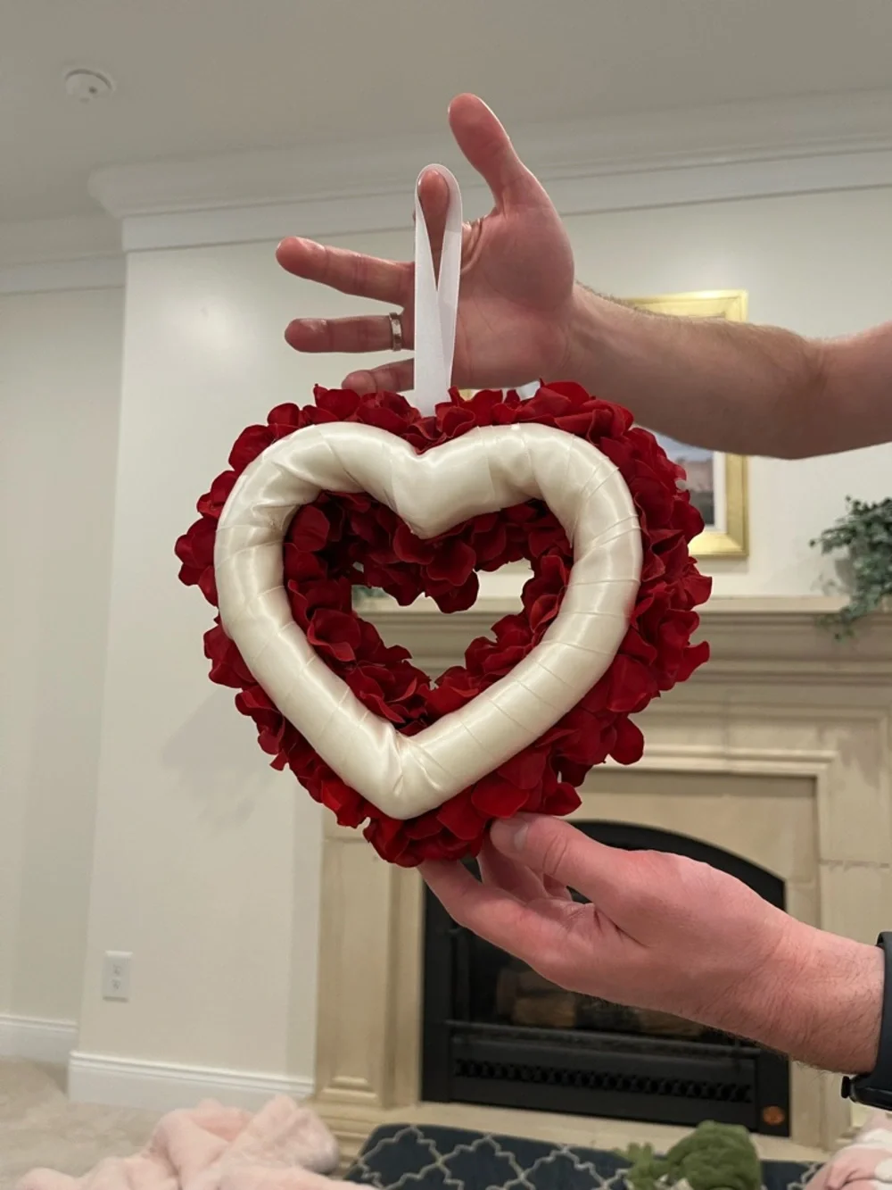 Tiny Red Heart Floral Wreath